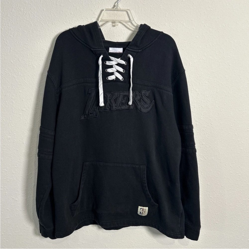 Los Angeles Lakers Mitchell & Ness Blackout Hoodie Sweatshirt Men’s Size XL NBA